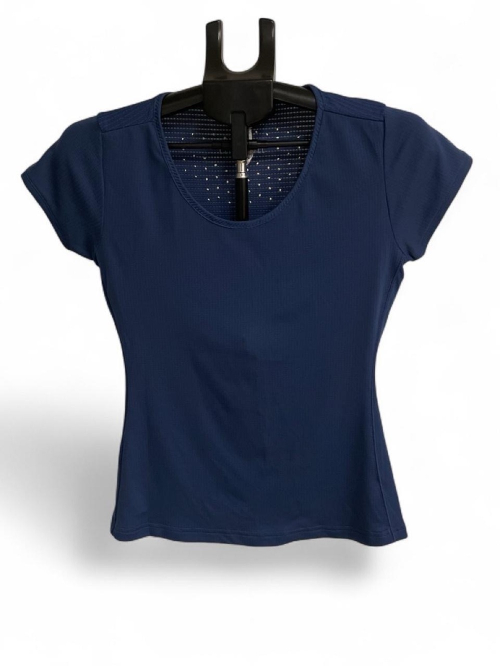 adidas Women's Navy Scoop Neck Short Sleeve Athletic Top